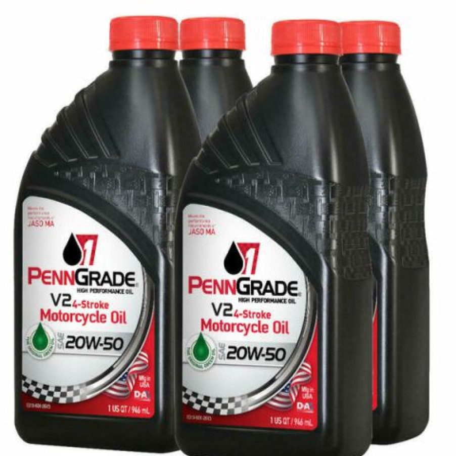 Fuel & Oil Treatment *  | Penngrade 1 Conventional V2 4-Stroke Motorcycle Oil 71576, 20W50, 4 Quarts