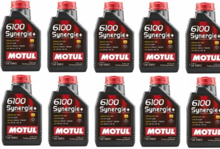 Lubricants *  | Motul 108646 Set Of 10 6100 Synergie+ 10W-40 Motor Oil 1-Liter Bottles