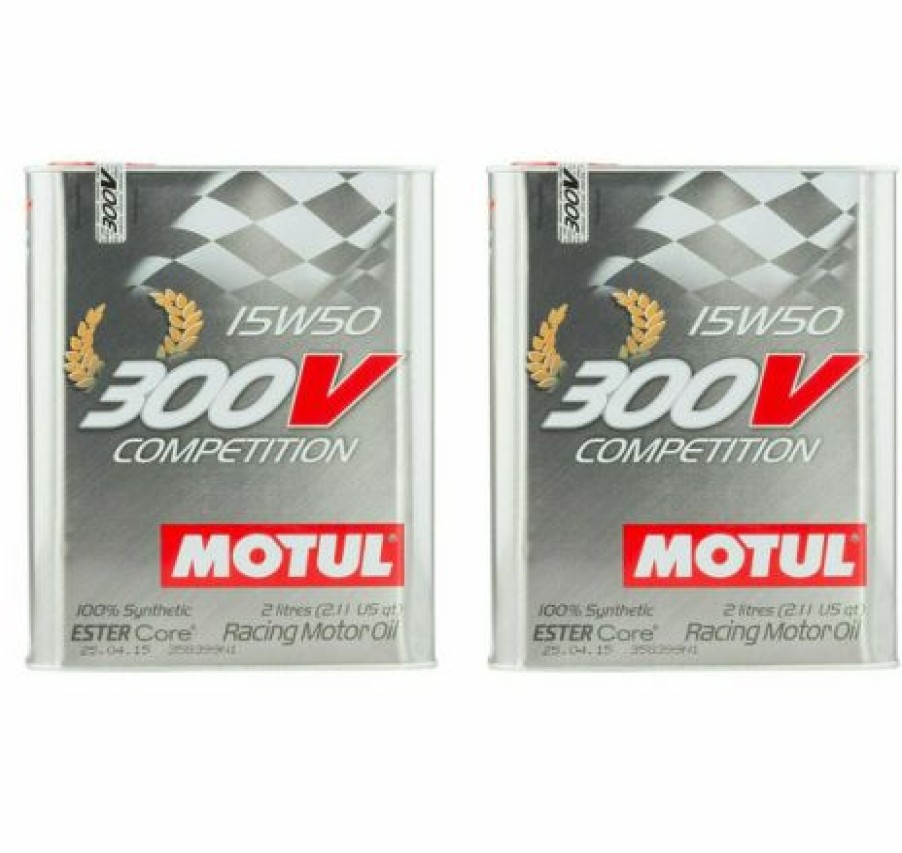 Fuel & Oil Treatment *  | Motul 300V Competition 15W50 2L Full Synthetic Ester Engine Motor Oil (2 Cans)