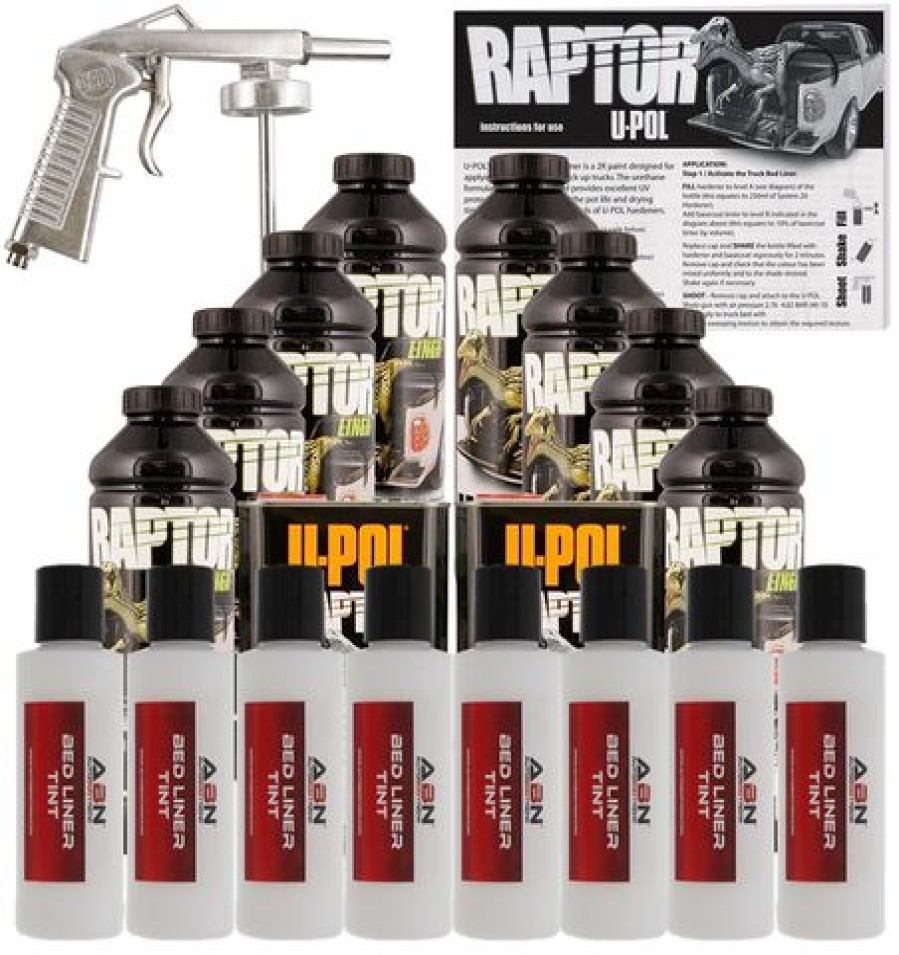 Truck Bed Liner Kits & Products *  | U-Pol Raptor Bright White Urethane Spray Truck Bed Liner W/ Gun, 8 Liters Upol