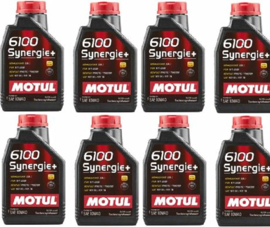 Lubricants *  | Motul 108646 Set Of 8 6100 Synergie+ 10W-40 Motor Oil 1-Liter Bottles