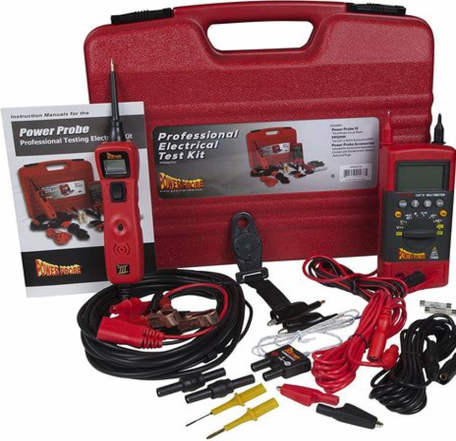 Testers *  | Power Probe Professional Electrical Test Kit Red (Pprokit01) Inc Iii W/Ppdmm