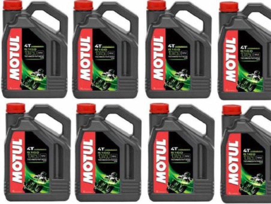 Lubricants *  | Motul 104076 Set Of 8 5100 4T 10W-50 Motor Oil 1-Gallon Bottles