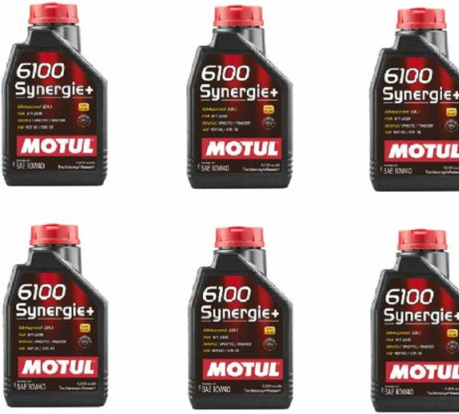 Lubricants *  | Motul 108646 Set Of 6 6100 Synergie+ 10W-40 Motor Oil 1-Liter Bottles