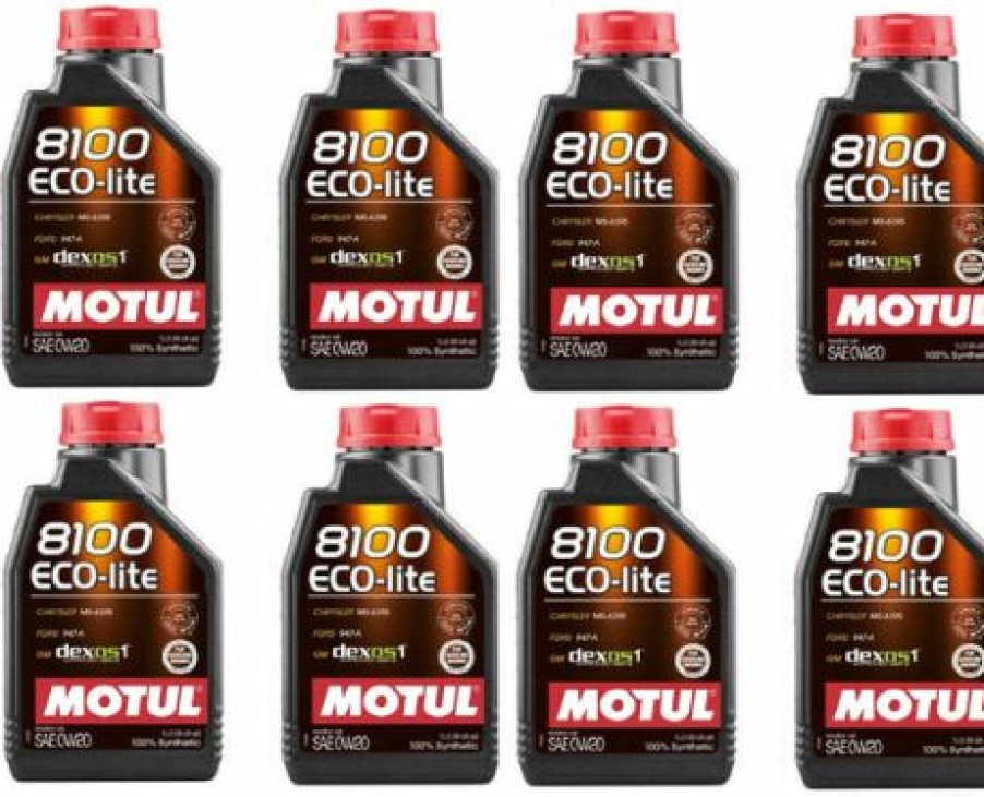 Lubricants *  | Motul 108534 Set Of 8 8100 Eco-Lite 0W-20 Motor Oil 1-Liter Bottles