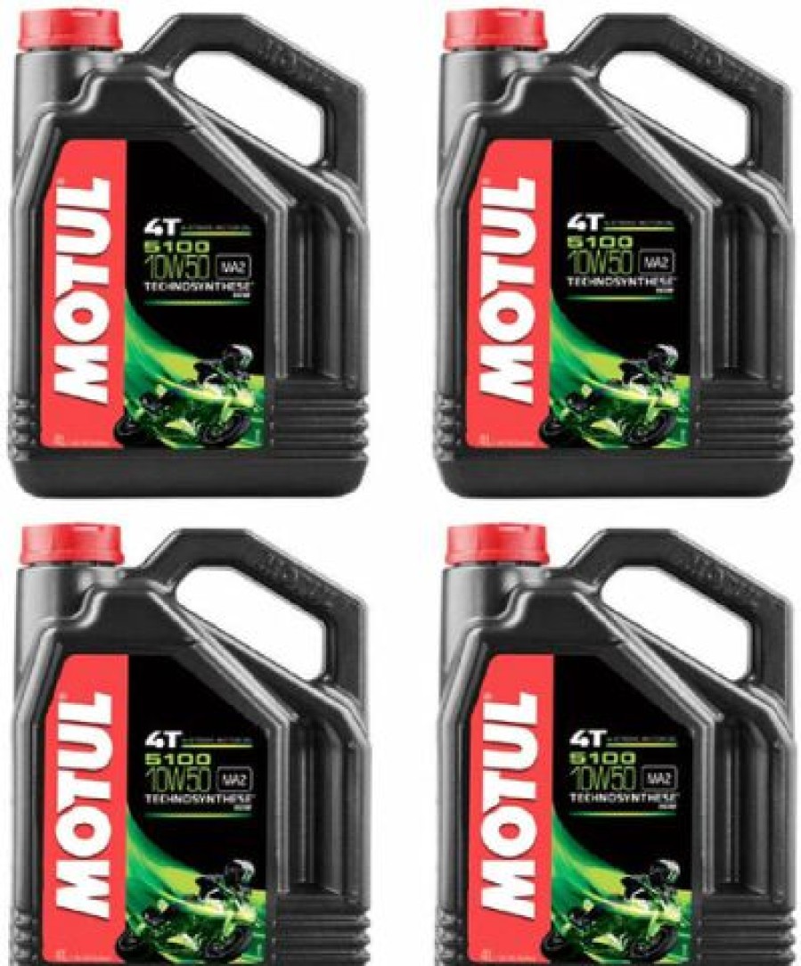 Lubricants *  | Motul 104076 Set Of 4 5100 4T 10W-50 Motor Oil 1-Gallon Bottles